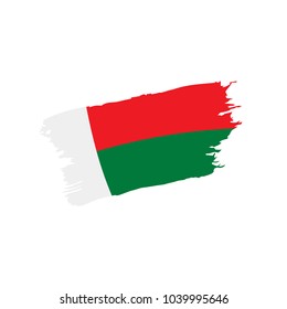 Madagascar flag, vector illustration