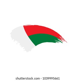 Madagascar flag, vector illustration