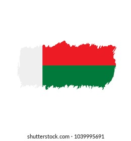 Madagascar flag, vector illustration