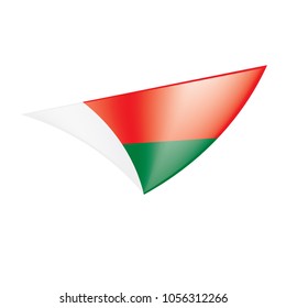 Madagascar flag, vector illustration