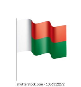 Madagascar flag, vector illustration