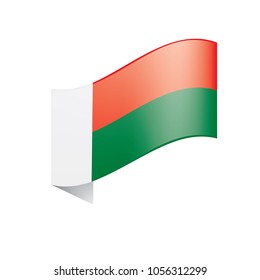 Madagascar flag, vector illustration
