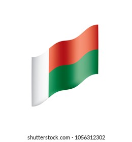 Madagascar flag, vector illustration