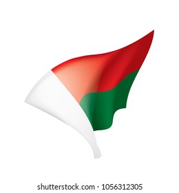 Madagascar flag, vector illustration