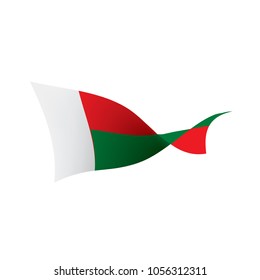 Madagascar flag, vector illustration