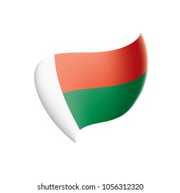 Madagascar flag, vector illustration