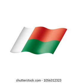 Madagascar flag, vector illustration