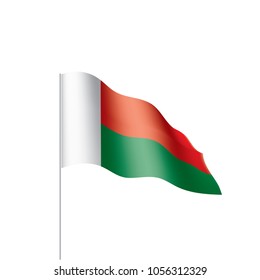 Madagascar flag, vector illustration