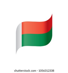 Madagascar flag, vector illustration