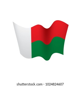 Madagascar flag, vector illustration on a white background