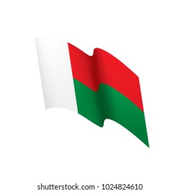 Madagascar flag, vector illustration on a white background