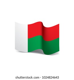 Madagascar flag, vector illustration on a white background