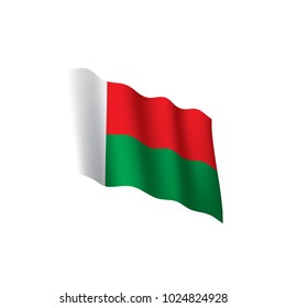Madagascar flag, vector illustration on a white background