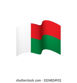 Madagascar flag, vector illustration on a white background