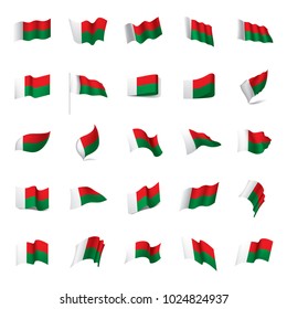 Madagascar flag, vector illustration on a white background