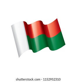Madagascar flag, vector illustration on a white background