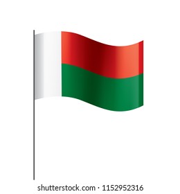 Madagascar flag, vector illustration on a white background