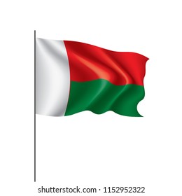 Madagascar flag, vector illustration on a white background