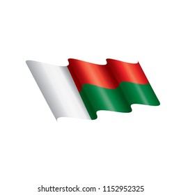Madagascar flag, vector illustration on a white background