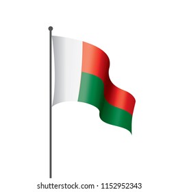 Madagascar flag, vector illustration on a white background