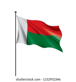 Madagascar flag, vector illustration on a white background