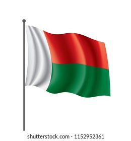 Madagascar flag, vector illustration on a white background