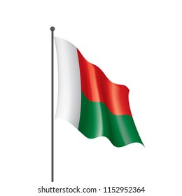 Madagascar flag, vector illustration on a white background