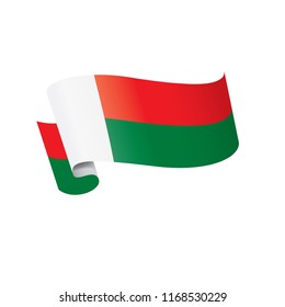 Madagascar flag, vector illustration on a white background