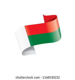 Madagascar flag, vector illustration on a white background