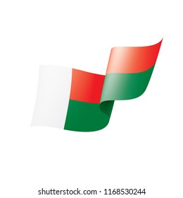Madagascar flag, vector illustration on a white background