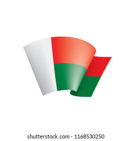 Madagascar flag, vector illustration on a white background
