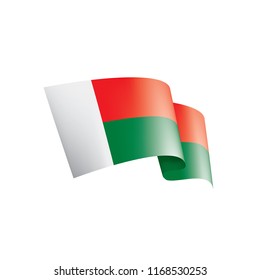 Madagascar flag, vector illustration on a white background