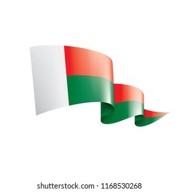 Madagascar flag, vector illustration on a white background