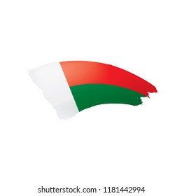 Madagascar flag, vector illustration on a white background.