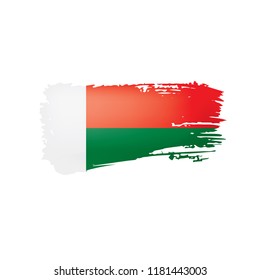 Madagascar flag, vector illustration on a white background.