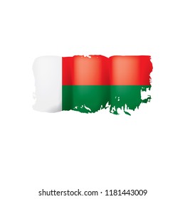 Madagascar flag, vector illustration on a white background.