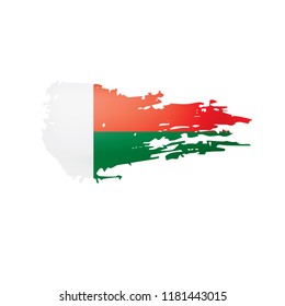 Madagascar flag, vector illustration on a white background.