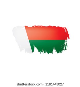 Madagascar flag, vector illustration on a white background.