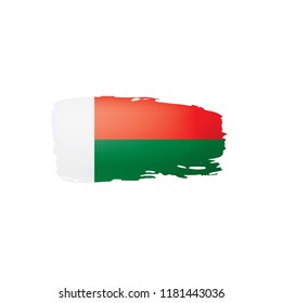 Madagascar flag, vector illustration on a white background.