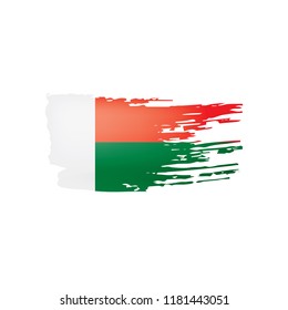 Madagascar flag, vector illustration on a white background.