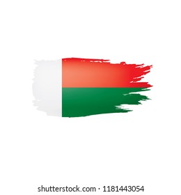 Madagascar flag, vector illustration on a white background.