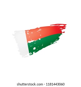 Madagascar flag, vector illustration on a white background.