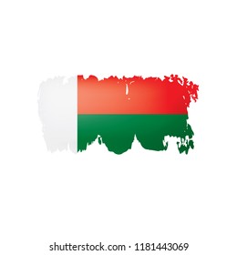 Madagascar flag, vector illustration on a white background.