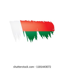 Madagascar flag, vector illustration on a white background.