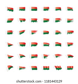Madagascar flag, vector illustration on a white background.