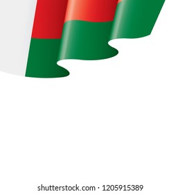 Madagascar flag, vector illustration on a white background