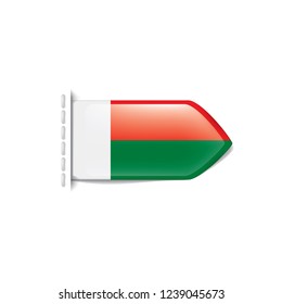 Madagascar flag, vector illustration on a white background