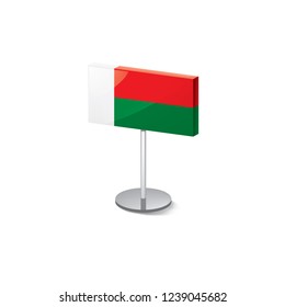 Madagascar flag, vector illustration on a white background