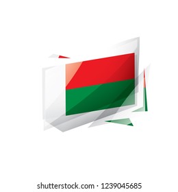 Madagascar flag, vector illustration on a white background