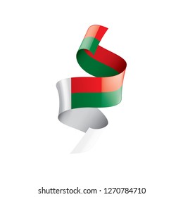 Madagascar flag, vector illustration on a white background